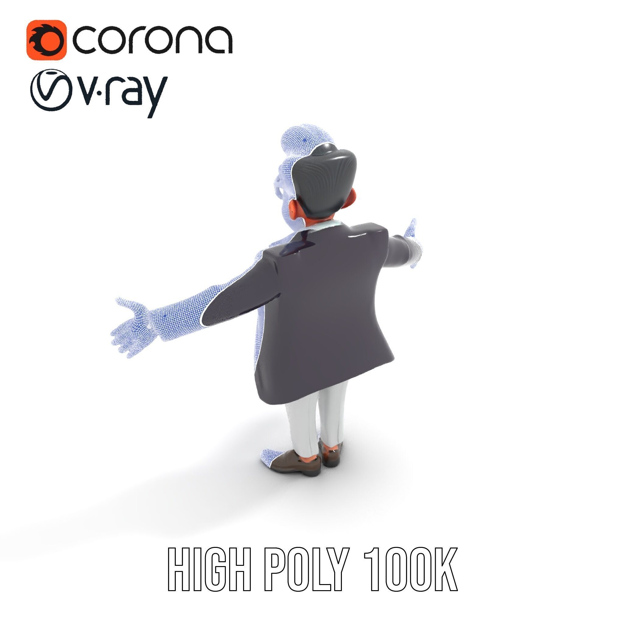 Charming Animated Businessman D Model  Rigged and Animated Low-poly 3D model_17