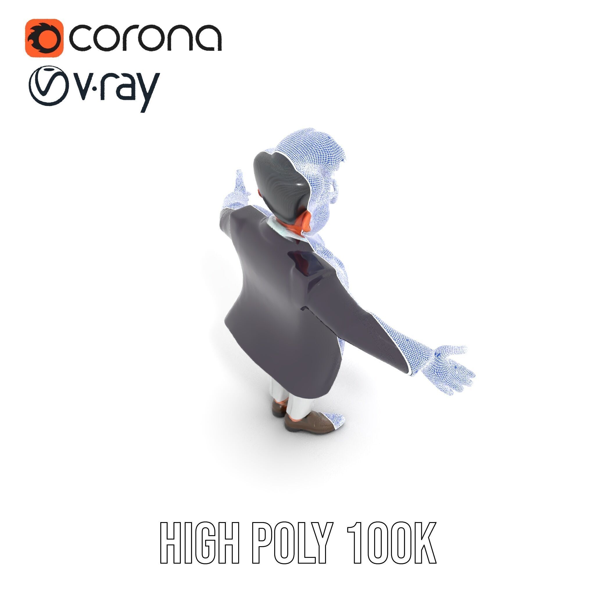 Charming Animated Businessman D Model  Rigged and Animated Low-poly 3D model_29