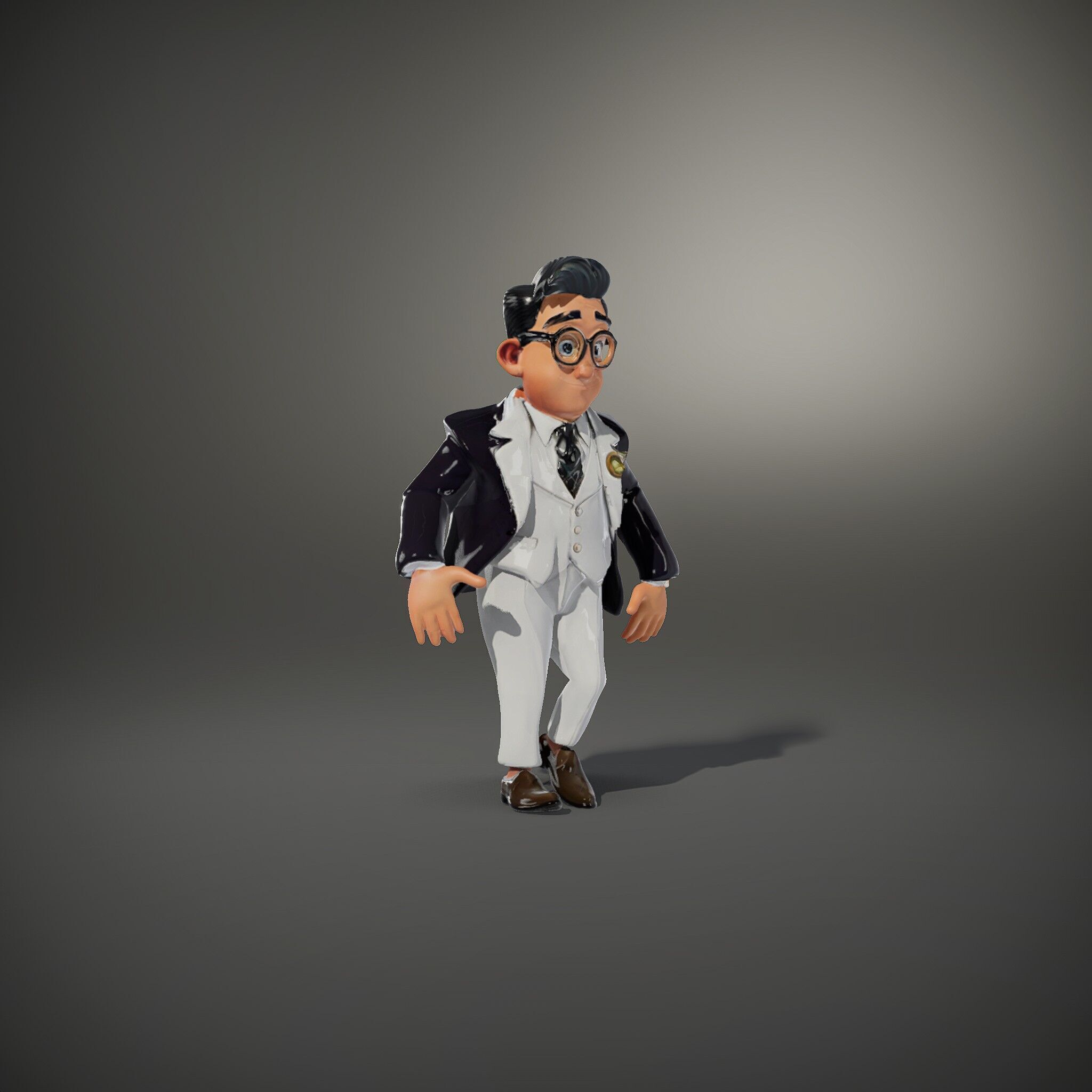 Charming Animated Businessman D Model  Rigged and Animated Low-poly 3D model_36
