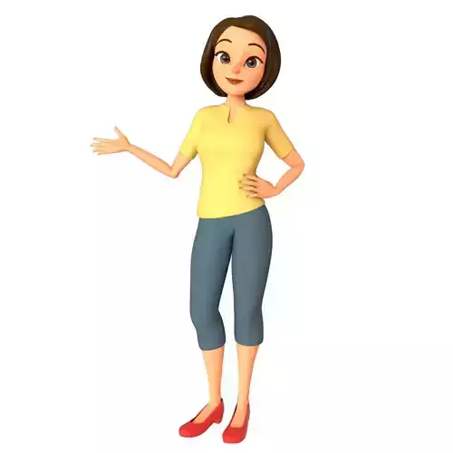 Cartoon Girl Rigged