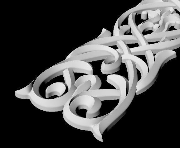 Central decor ornament for furniture 3D model_3