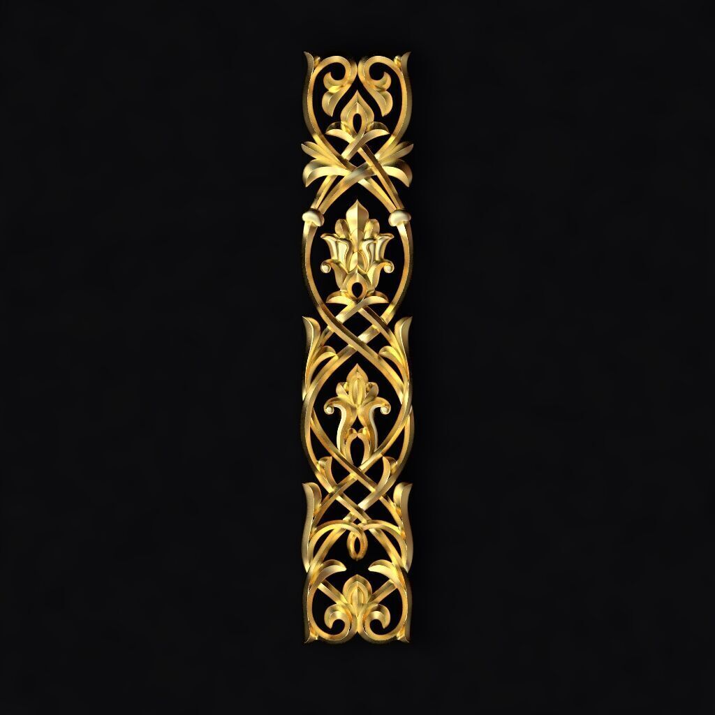 Central decor ornament for furniture 3D model_1