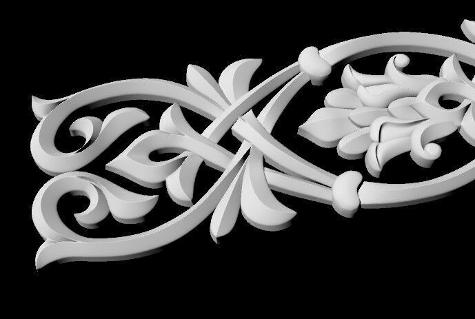 Central decor ornament for furniture 3D model_4