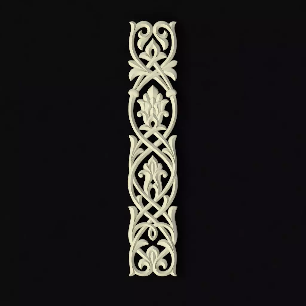 Central decor ornament for furniture 3D model_0