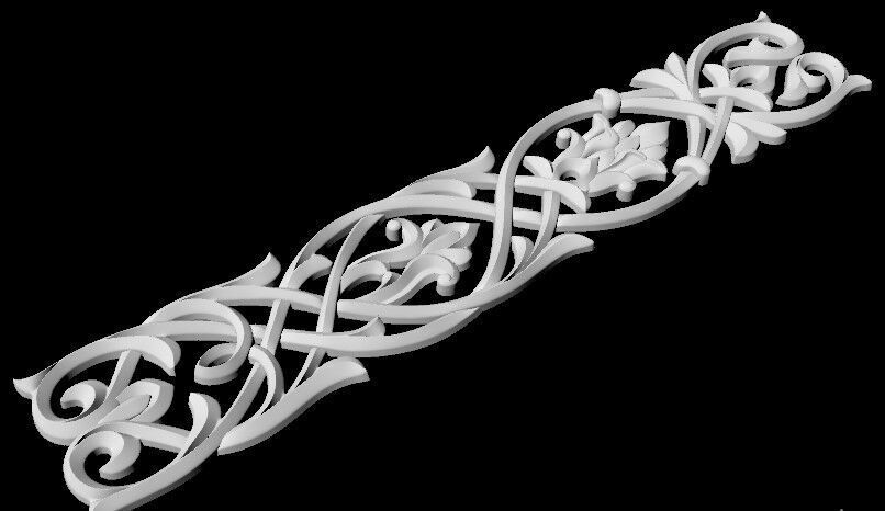 Central decor ornament for furniture 3D model_2