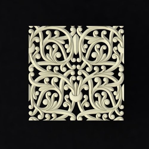 Central decor ornament for furniture 3D model