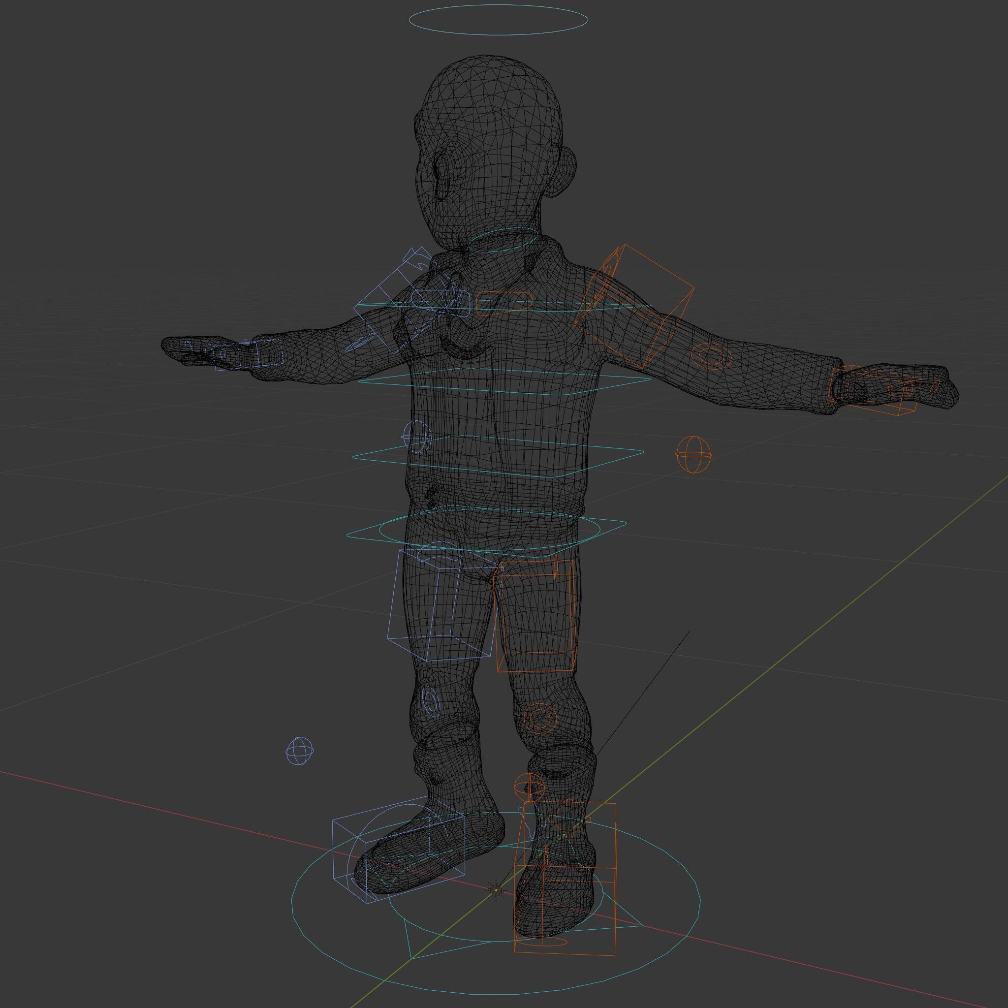 Bald Urban Character with Casual Attire  Rigged and Animated Low-poly 3D model_5