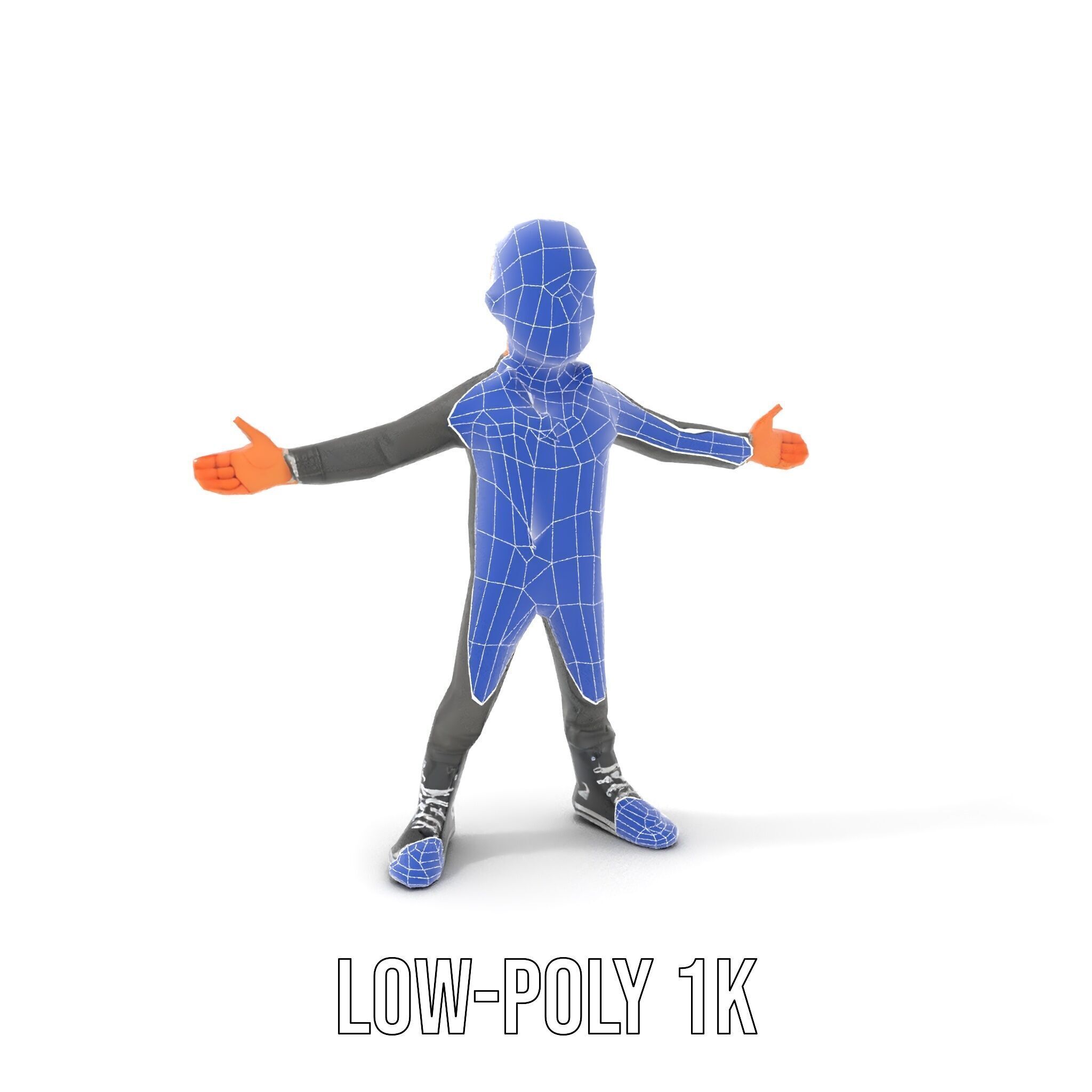 Bald Urban Character with Casual Attire  Rigged and Animated Low-poly 3D model_19