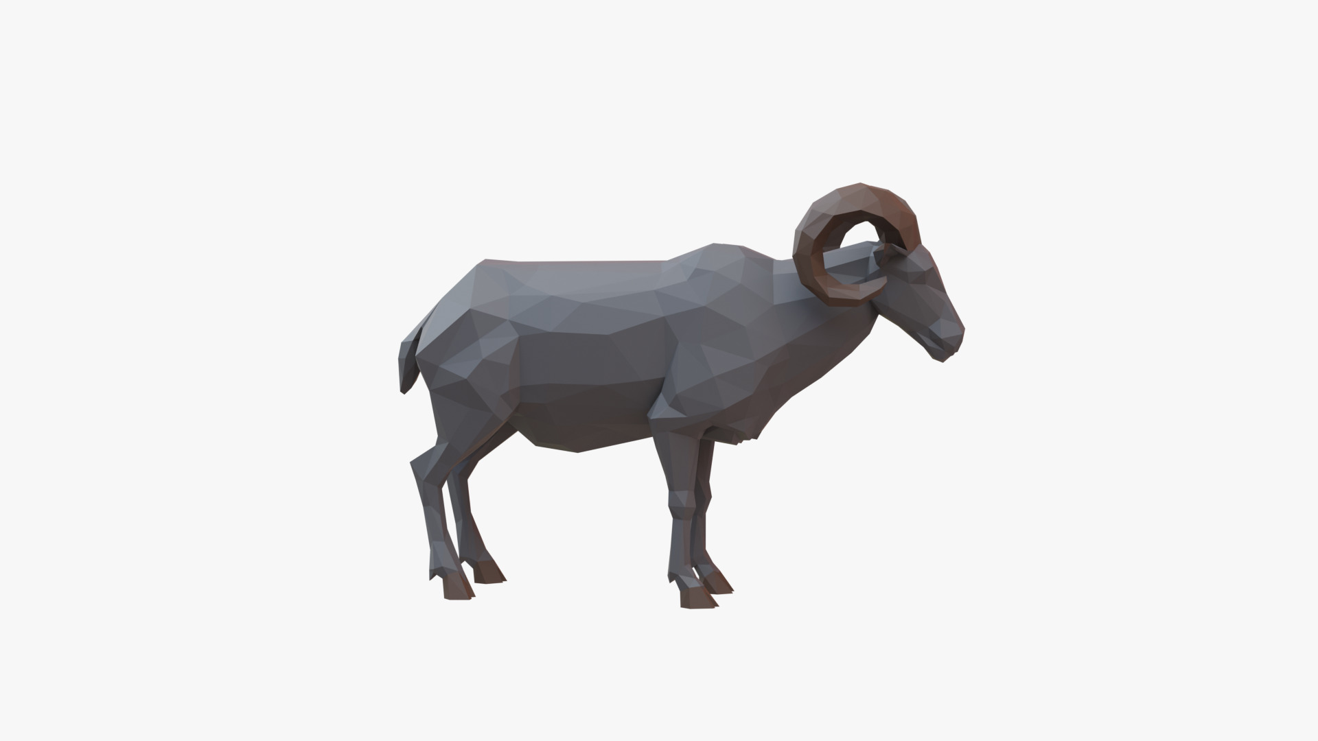 Ram low poly Low-poly 3D model_4