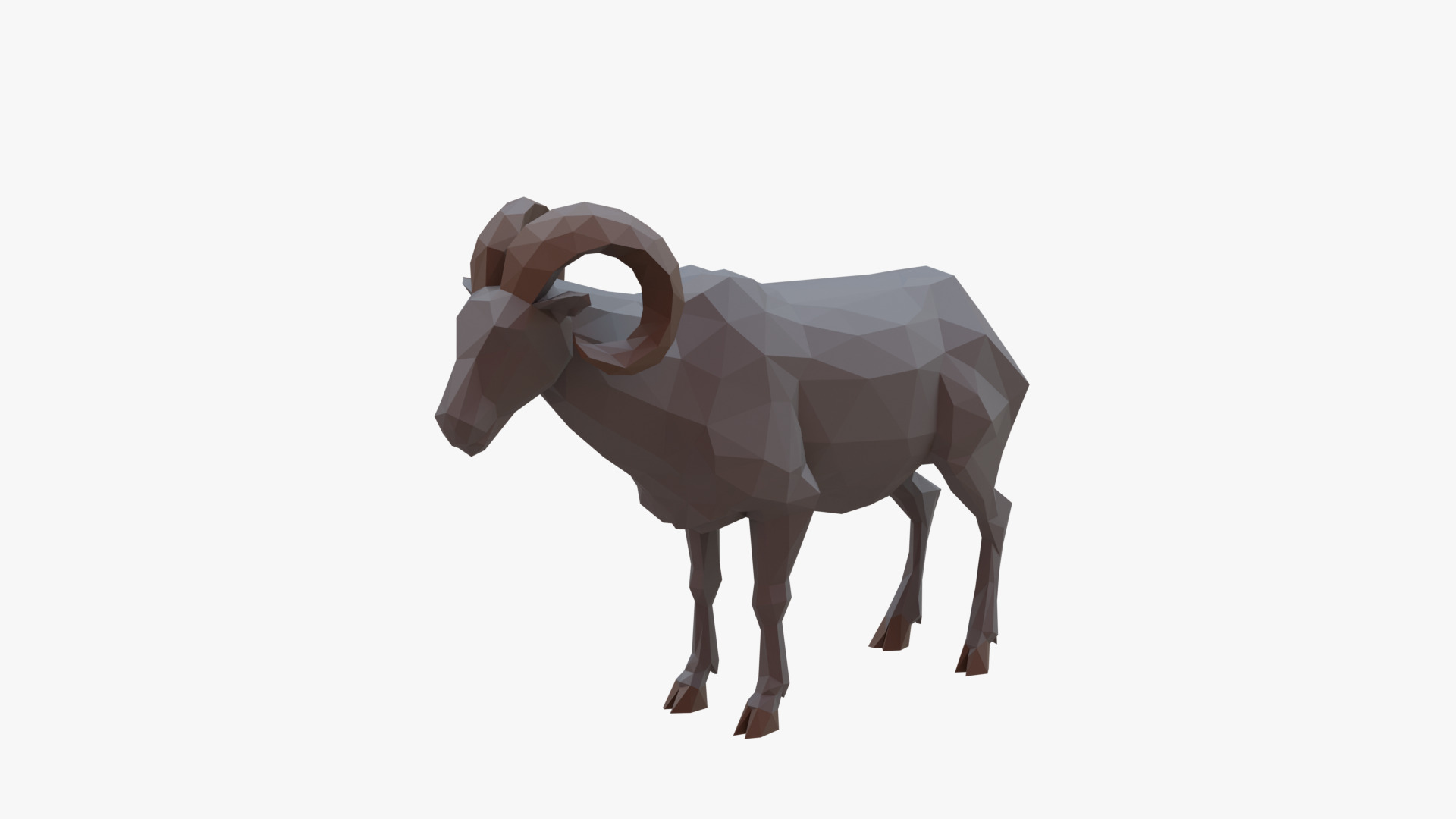 Ram low poly Low-poly 3D model_1