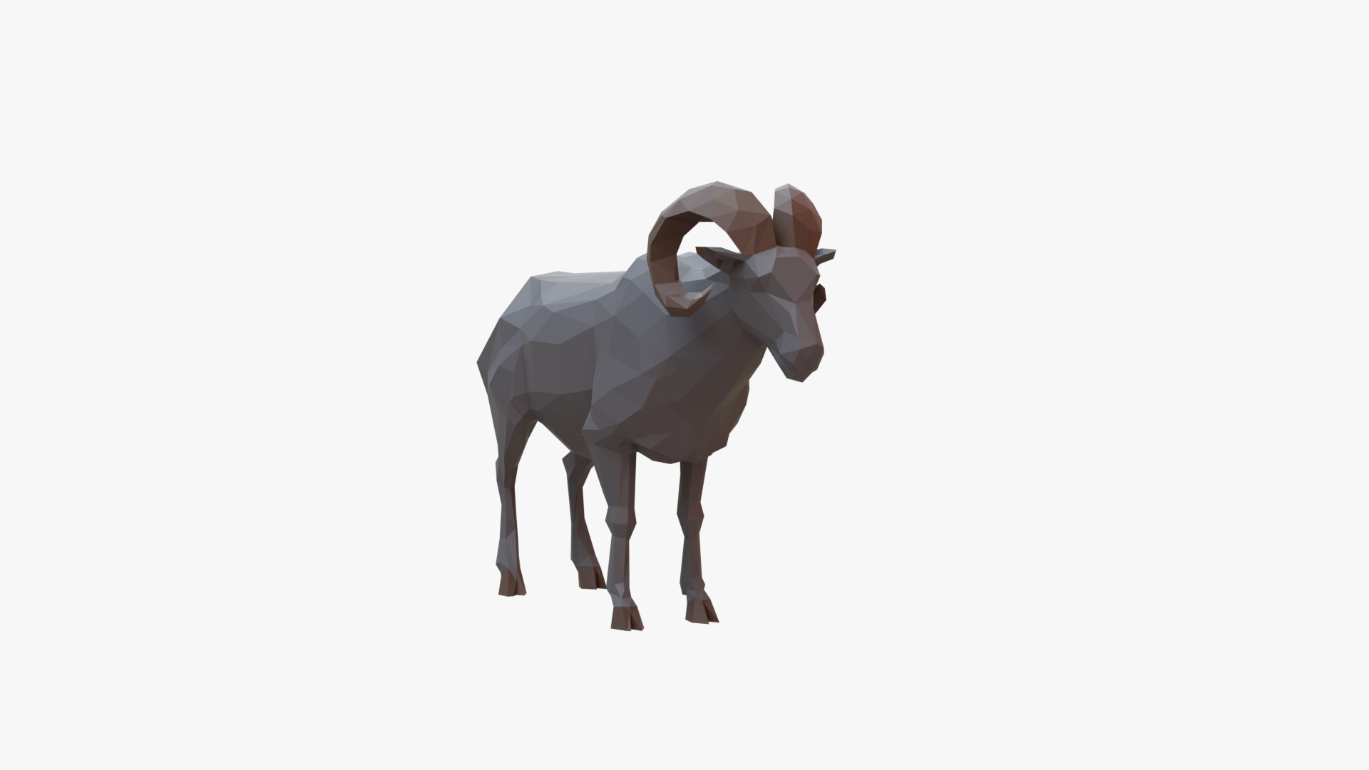 Ram low poly Low-poly 3D model_3