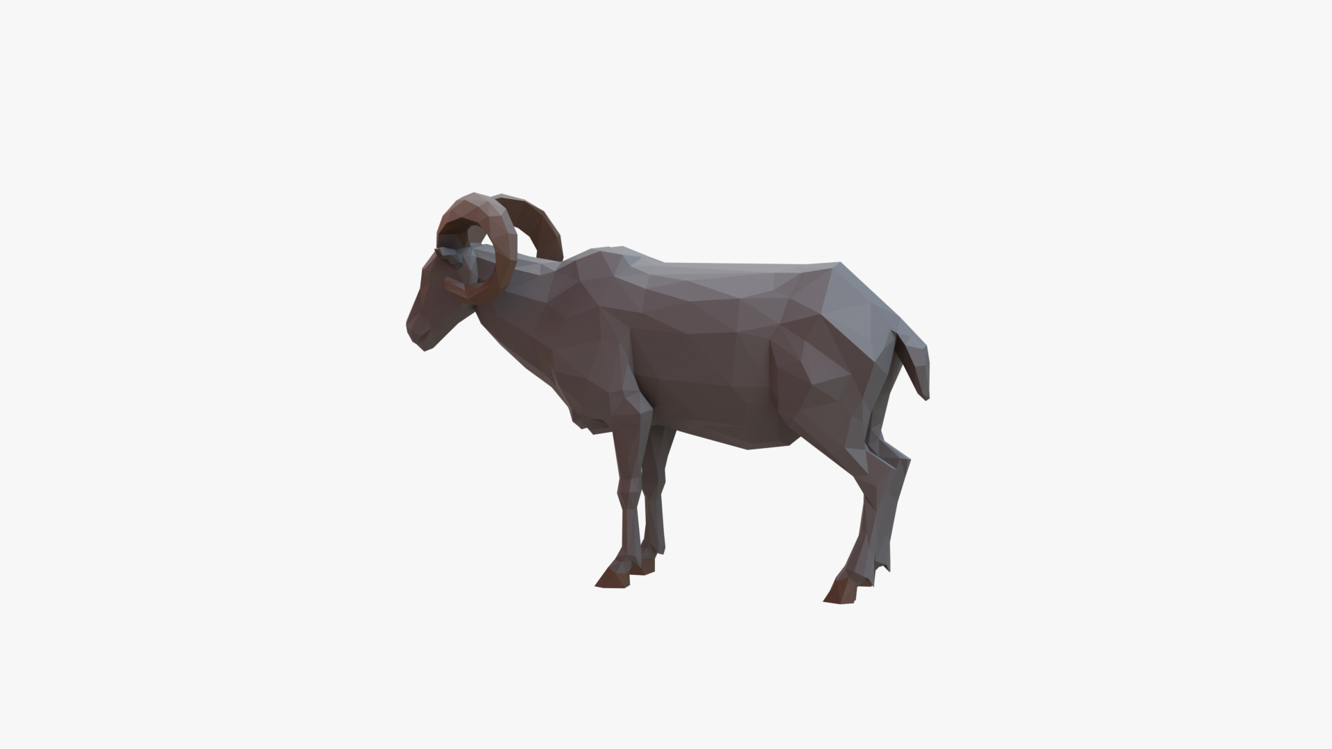 Ram low poly Low-poly 3D model_2
