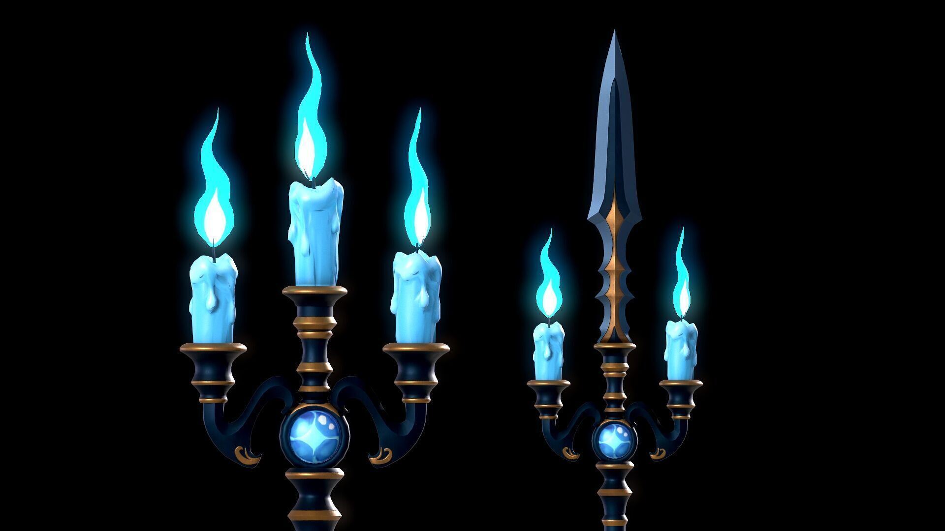 Spear Low-poly 3D model_11