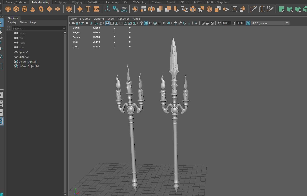 Spear Low-poly 3D model_9