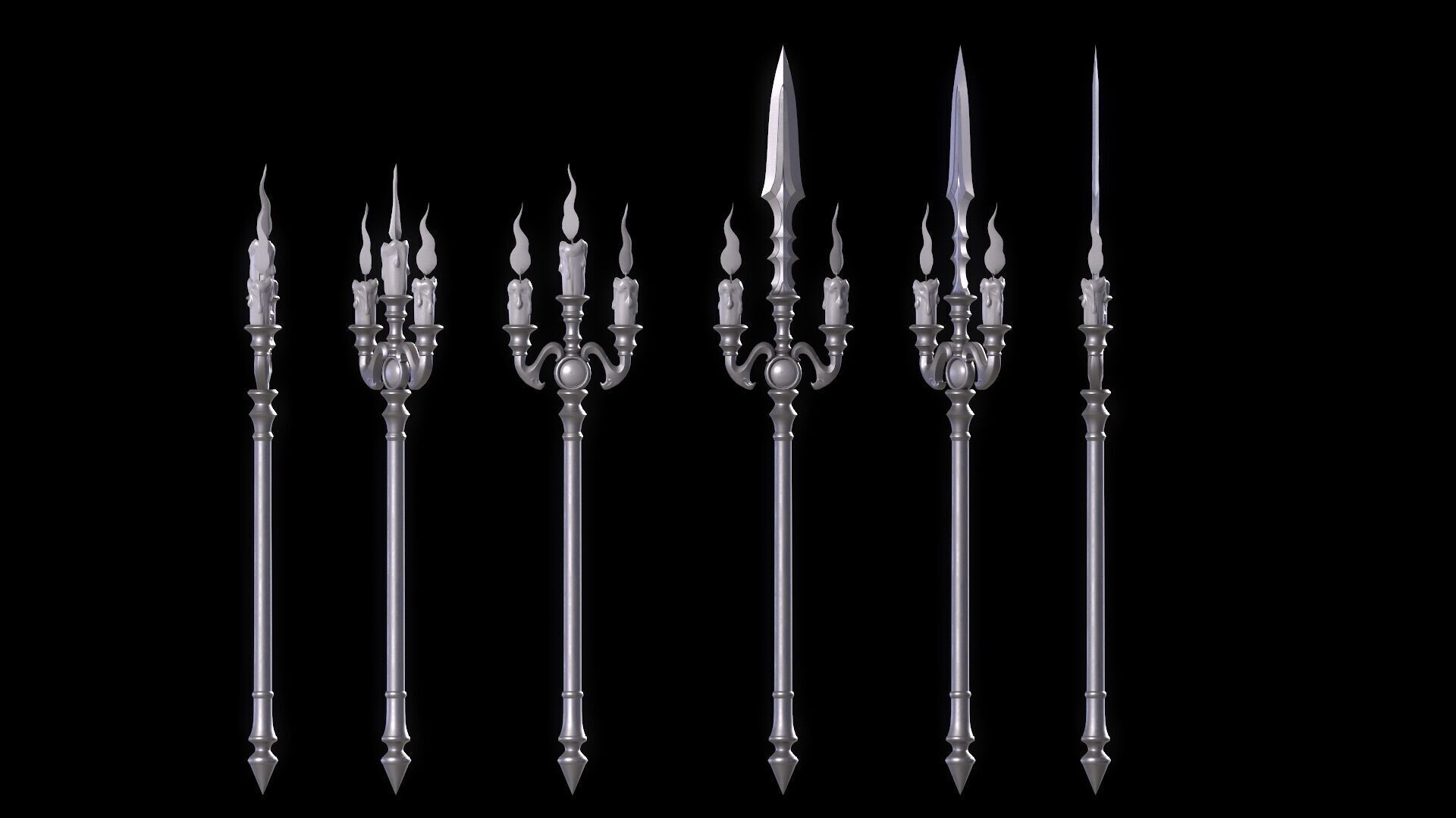 Spear Low-poly 3D model_16