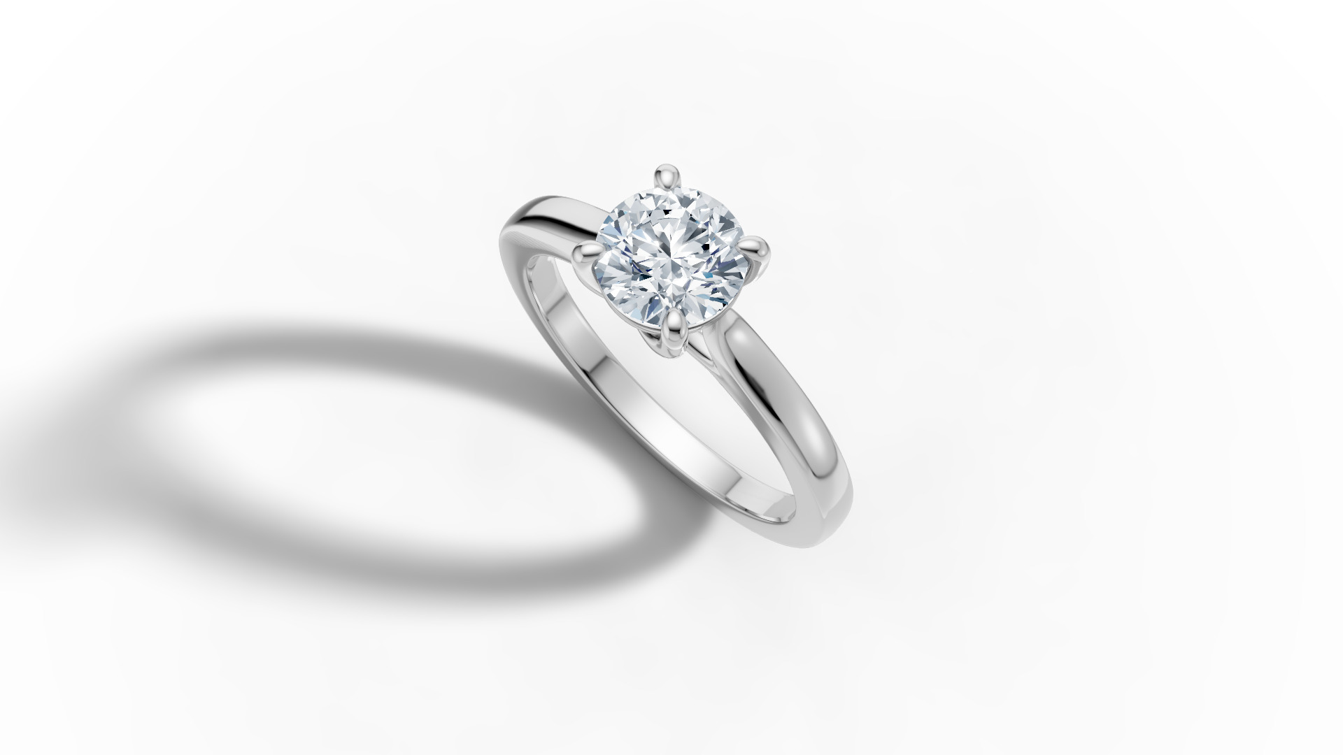 1ct Trellis Engagement Solitaire Ring 4claw setting  3D print model_37
