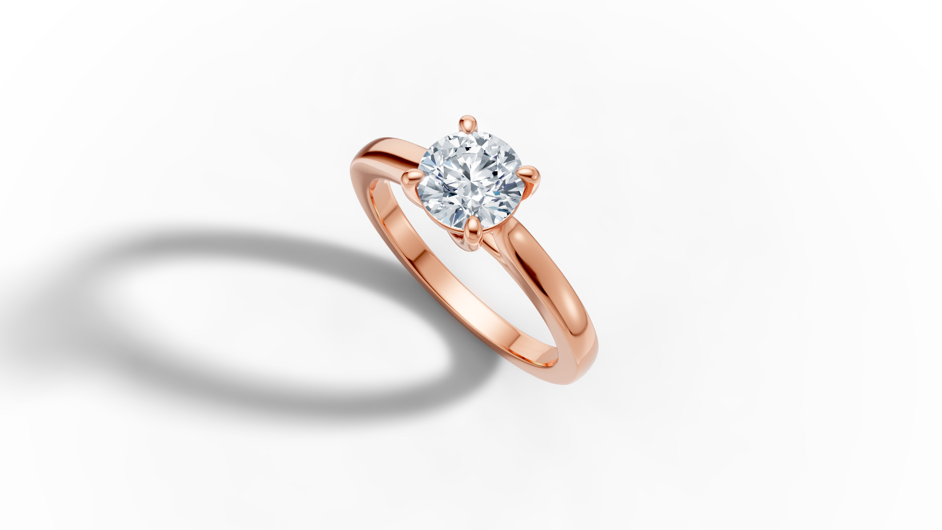 1ct Trellis Engagement Solitaire Ring 4claw setting  3D print model_35