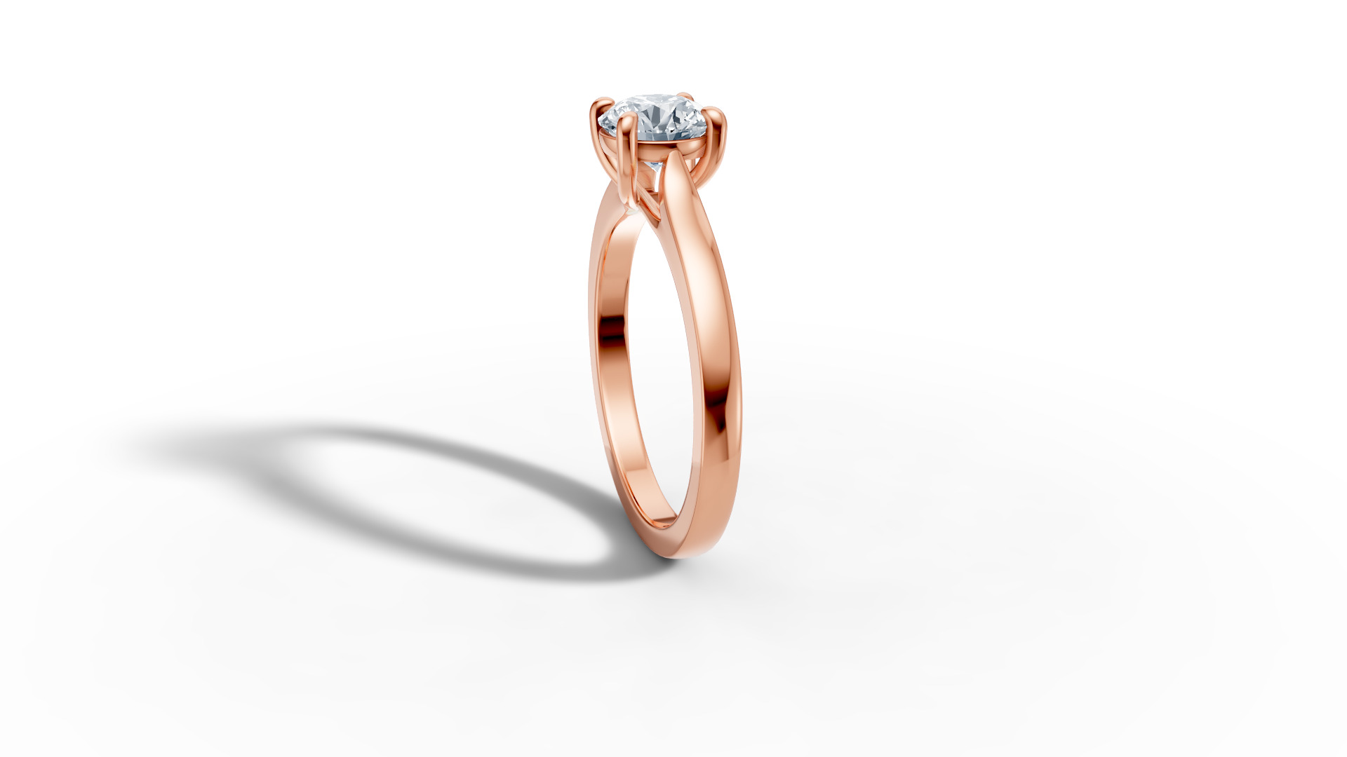 1ct Trellis Engagement Solitaire Ring 4claw setting  3D print model_26