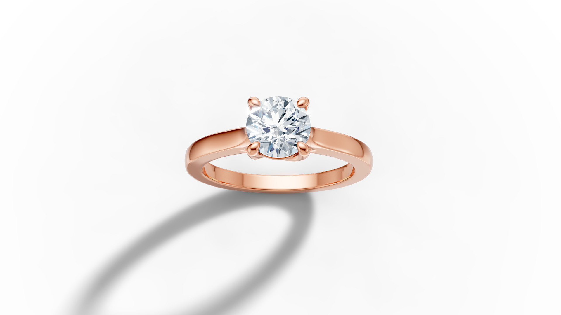 1ct Trellis Engagement Solitaire Ring 4claw setting  3D print model_39