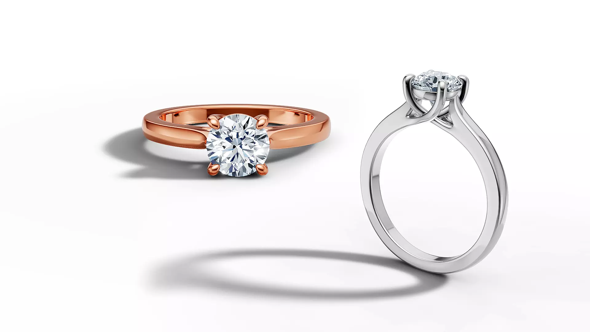 1ct Trellis Engagement Solitaire Ring 4claw setting  3D print model_0