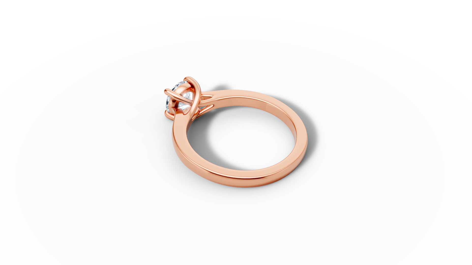 1ct Trellis Engagement Solitaire Ring 4claw setting  3D print model_14