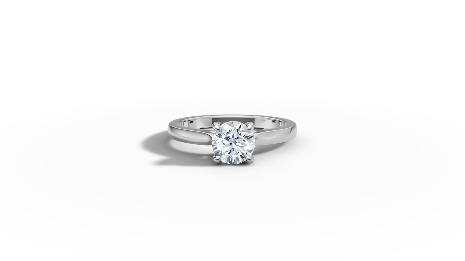 1ct Trellis Engagement Solitaire Ring 4claw setting  3D print model_3