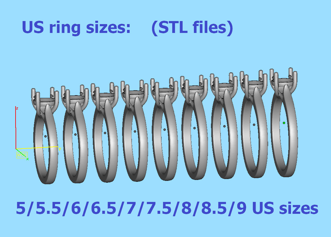 1ct Trellis Engagement Solitaire Ring 4claw setting  3D print model_10