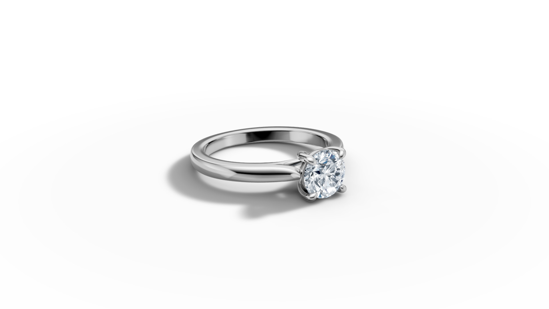 1ct Trellis Engagement Solitaire Ring 4claw setting  3D print model_46