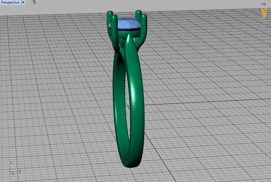 1ct Trellis Engagement Solitaire Ring 4claw setting  3D print model_52