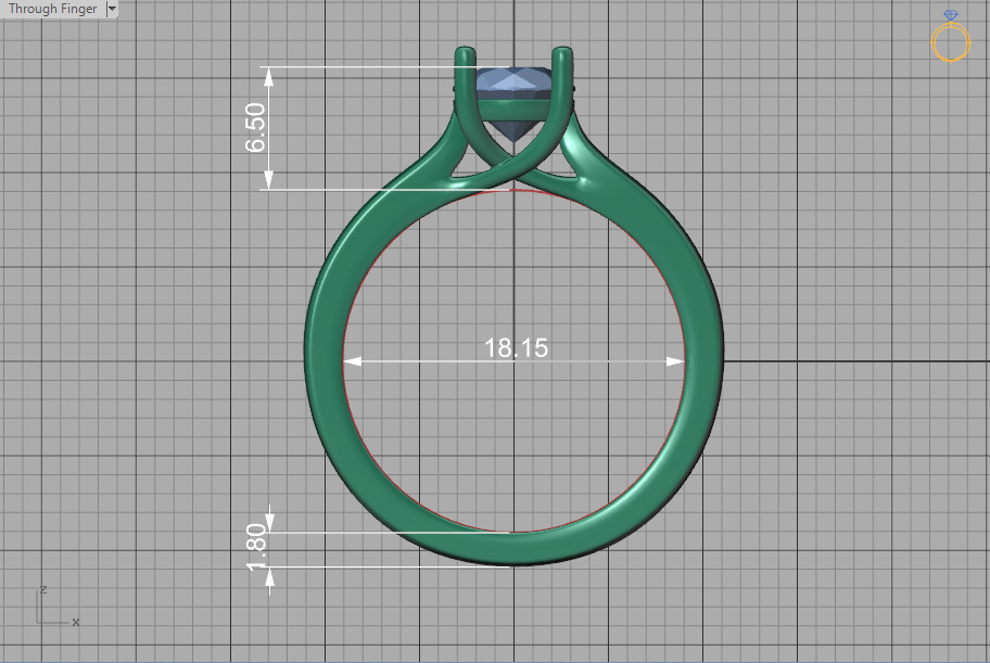 1ct Trellis Engagement Solitaire Ring 4claw setting  3D print model_48