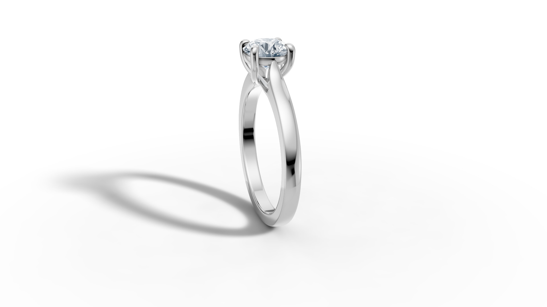 1ct Trellis Engagement Solitaire Ring 4claw setting  3D print model_28