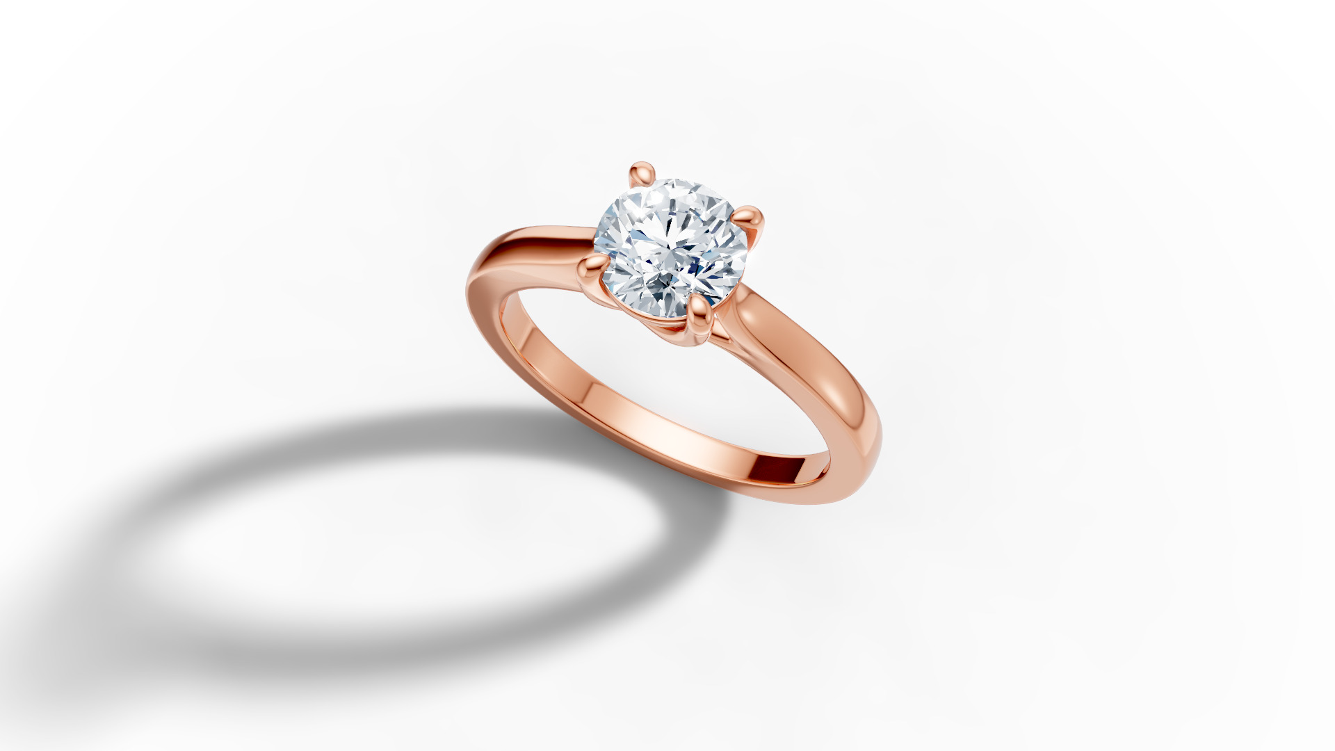 1ct Trellis Engagement Solitaire Ring 4claw setting  3D print model_32