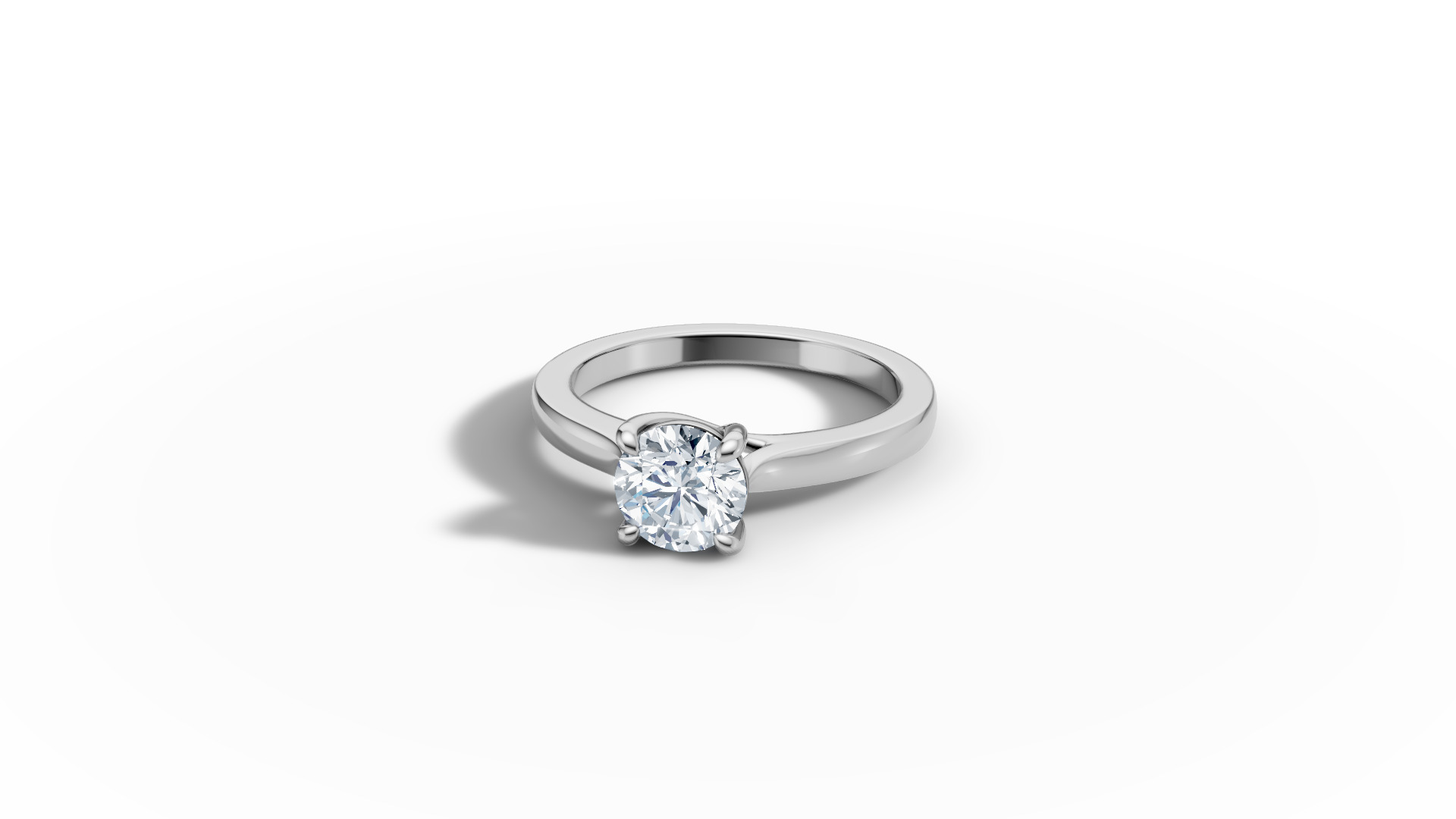 1ct Trellis Engagement Solitaire Ring 4claw setting  3D print model_43