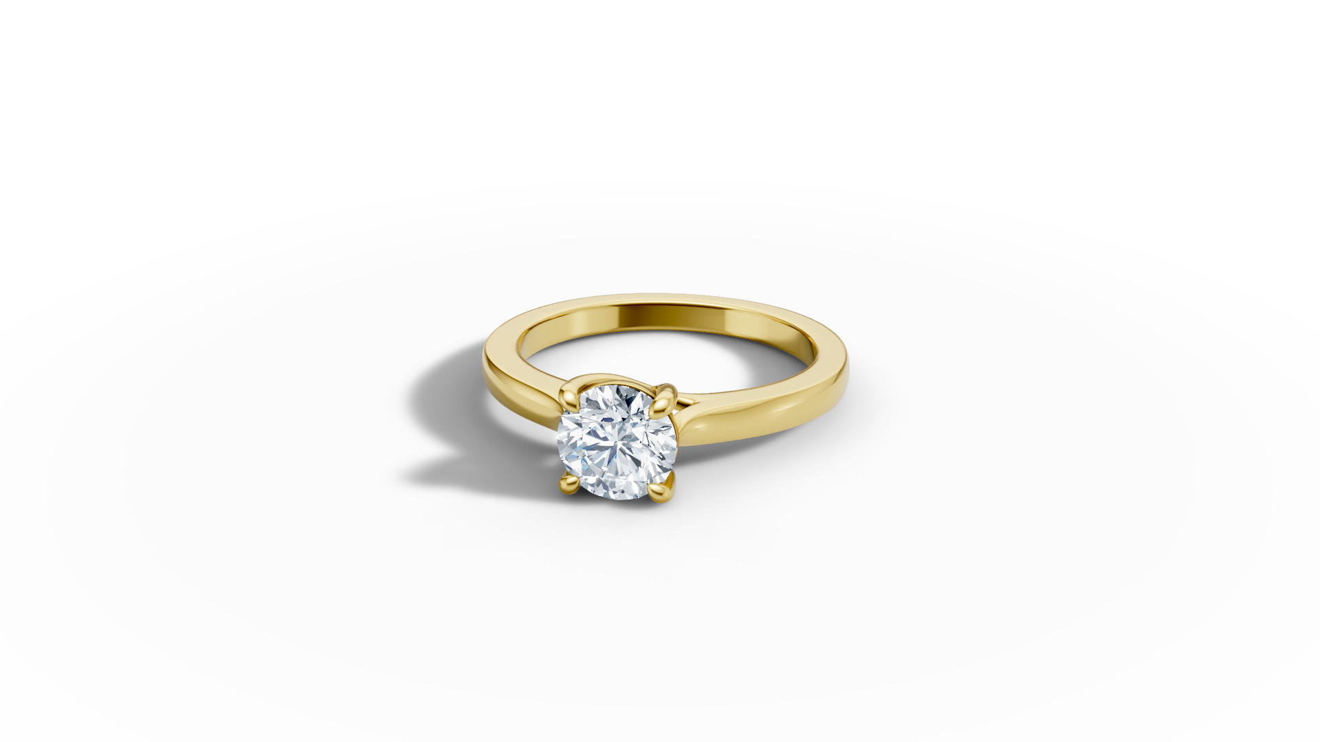 1ct Trellis Engagement Solitaire Ring 4claw setting  3D print model_42
