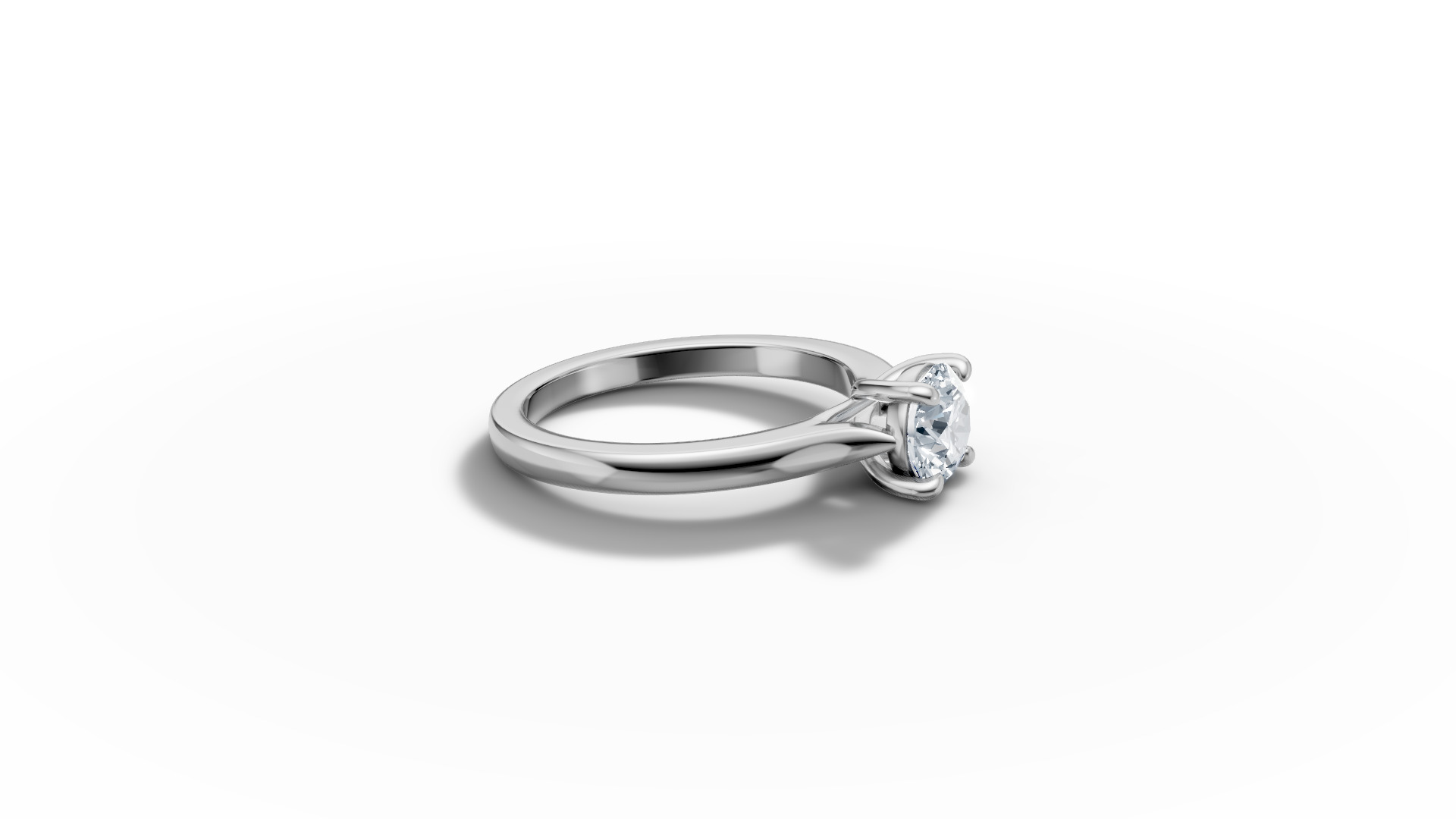 1ct Trellis Engagement Solitaire Ring 4claw setting  3D print model_6