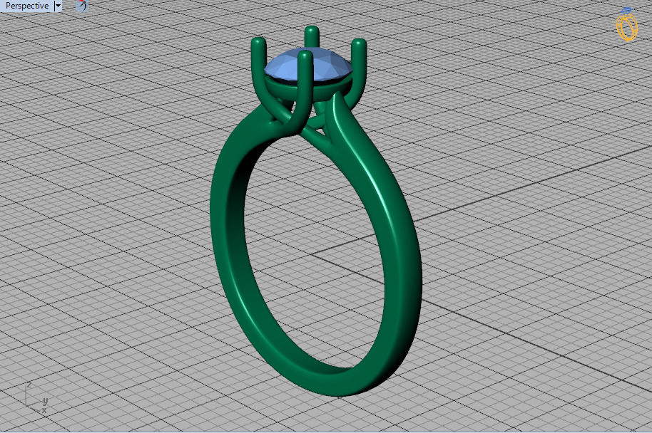 1ct Trellis Engagement Solitaire Ring 4claw setting  3D print model_51