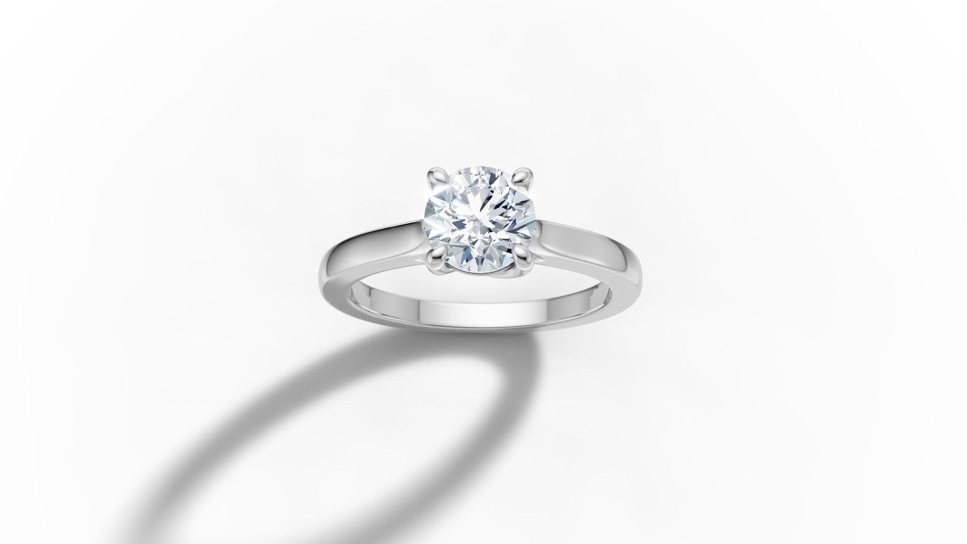 1ct Trellis Engagement Solitaire Ring 4claw setting  3D print model_41