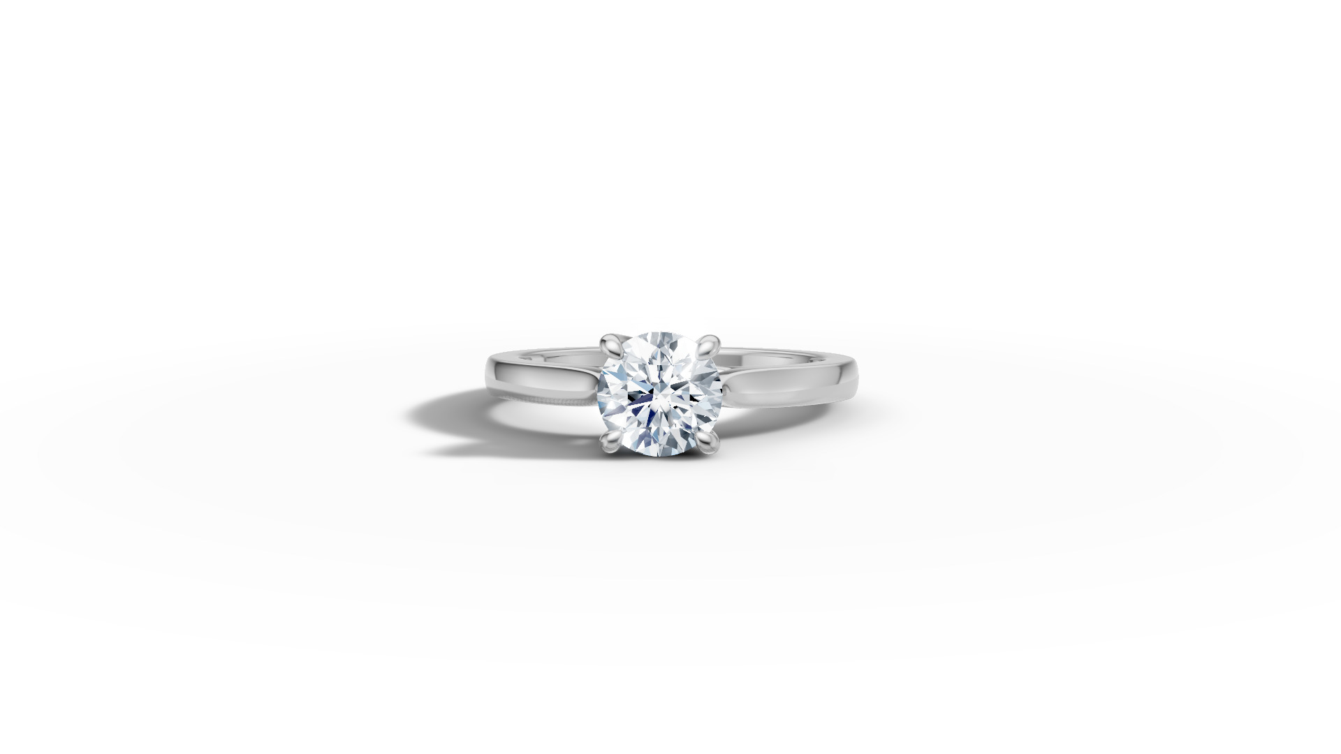 1ct Trellis Engagement Solitaire Ring 4claw setting  3D print model_13