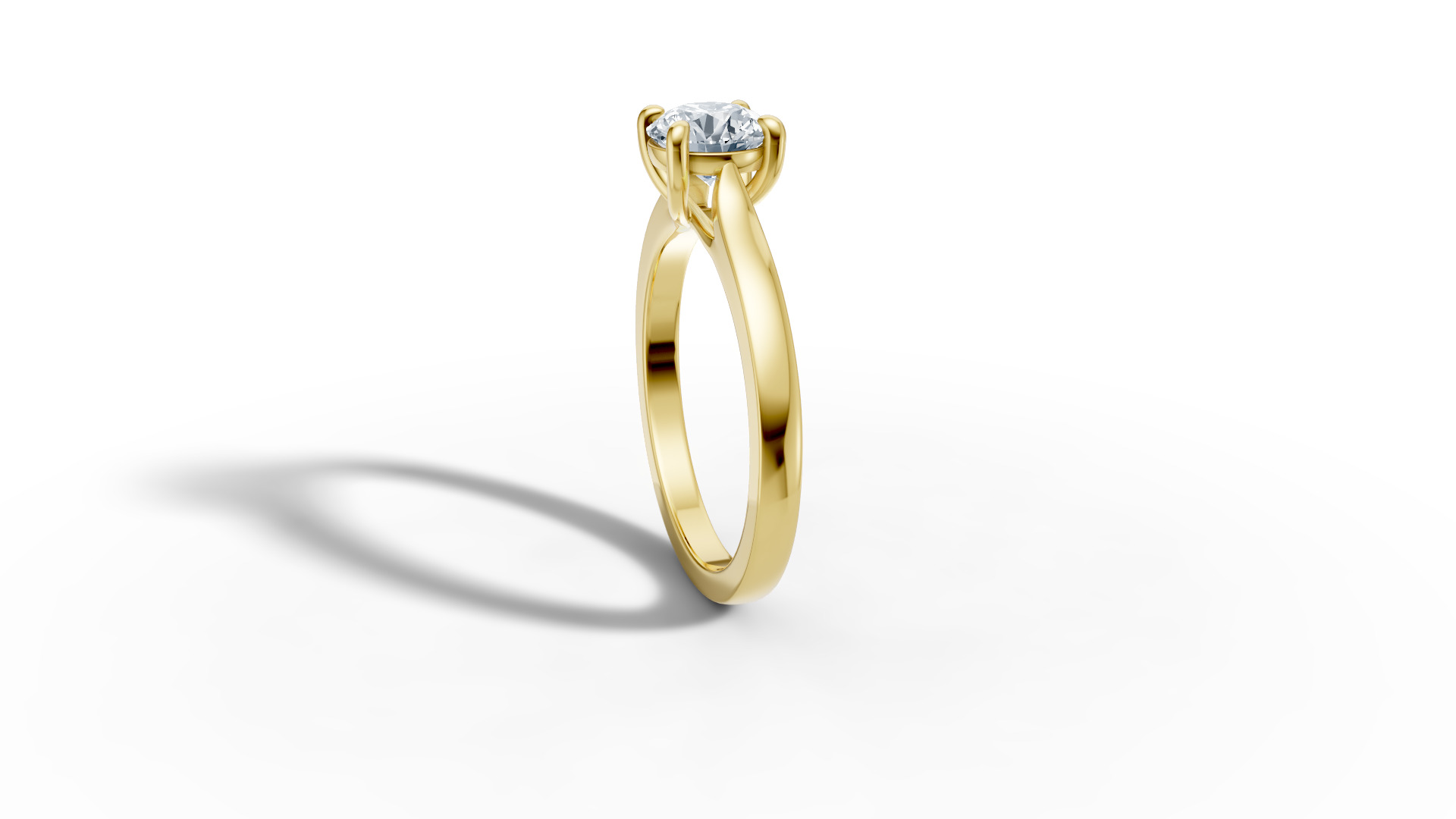 1ct Trellis Engagement Solitaire Ring 4claw setting  3D print model_27