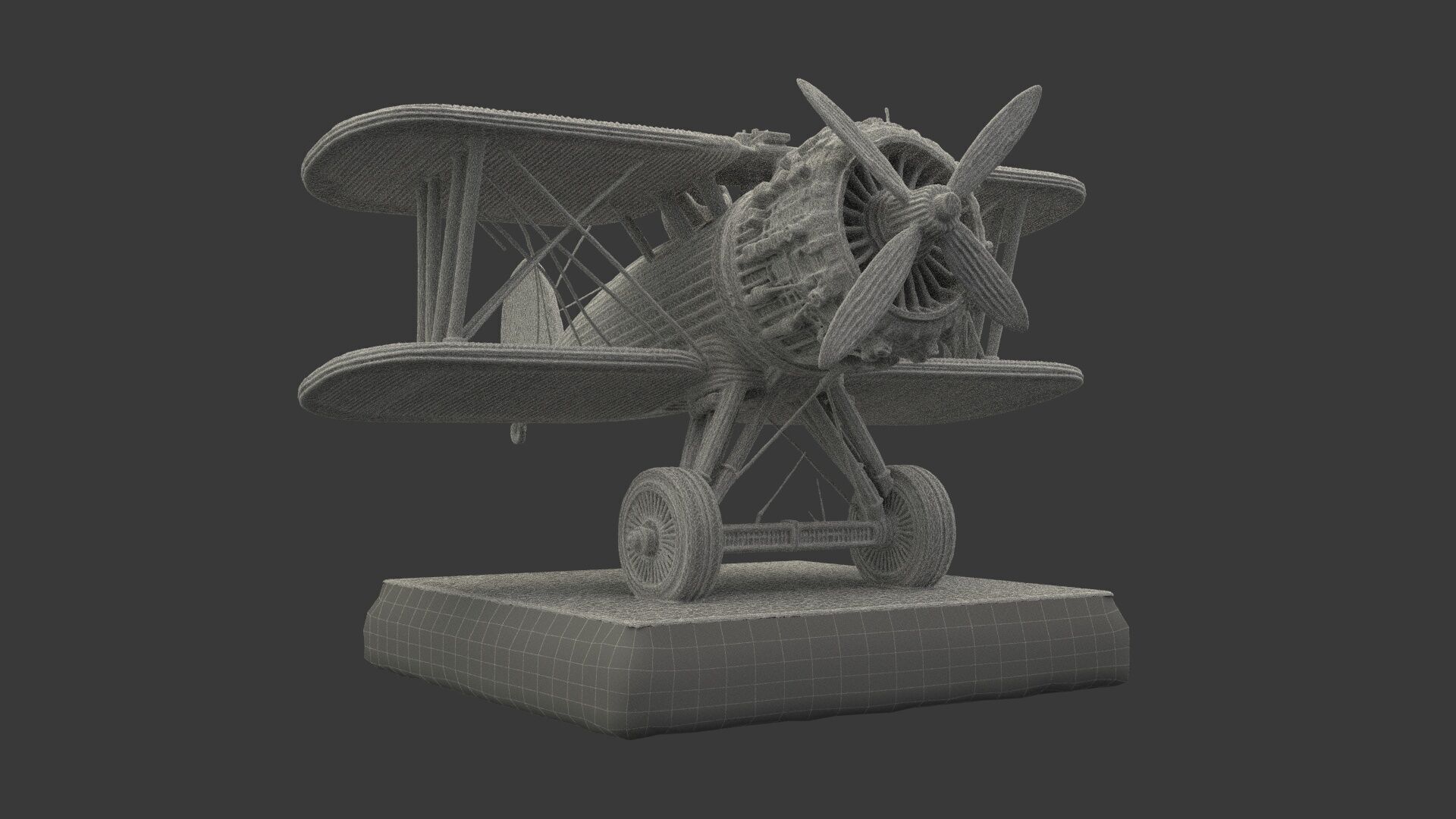  Chinese wooden airplane figure    Low-poly 3D model_7