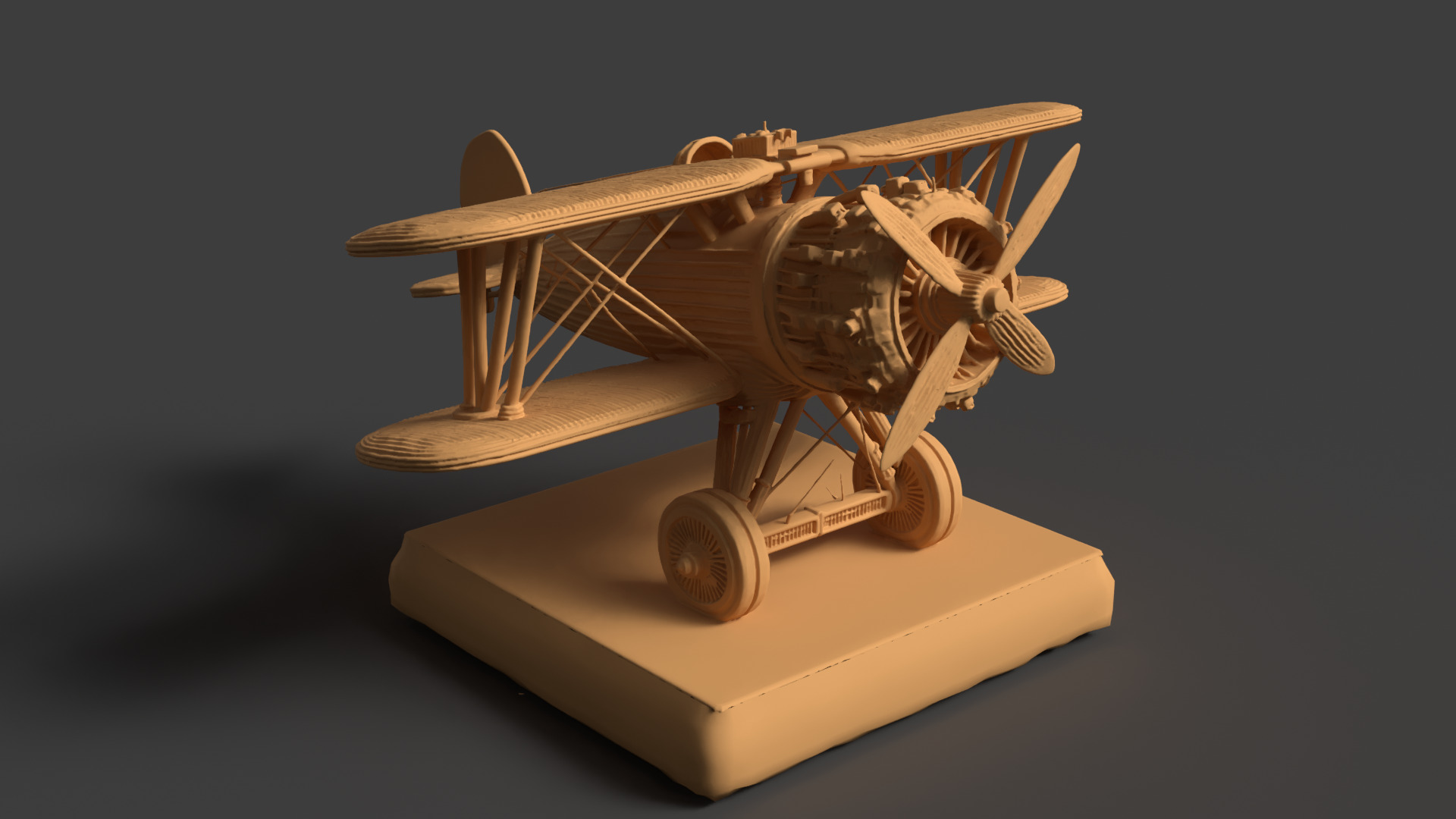  Chinese wooden airplane figure    Low-poly 3D model_5