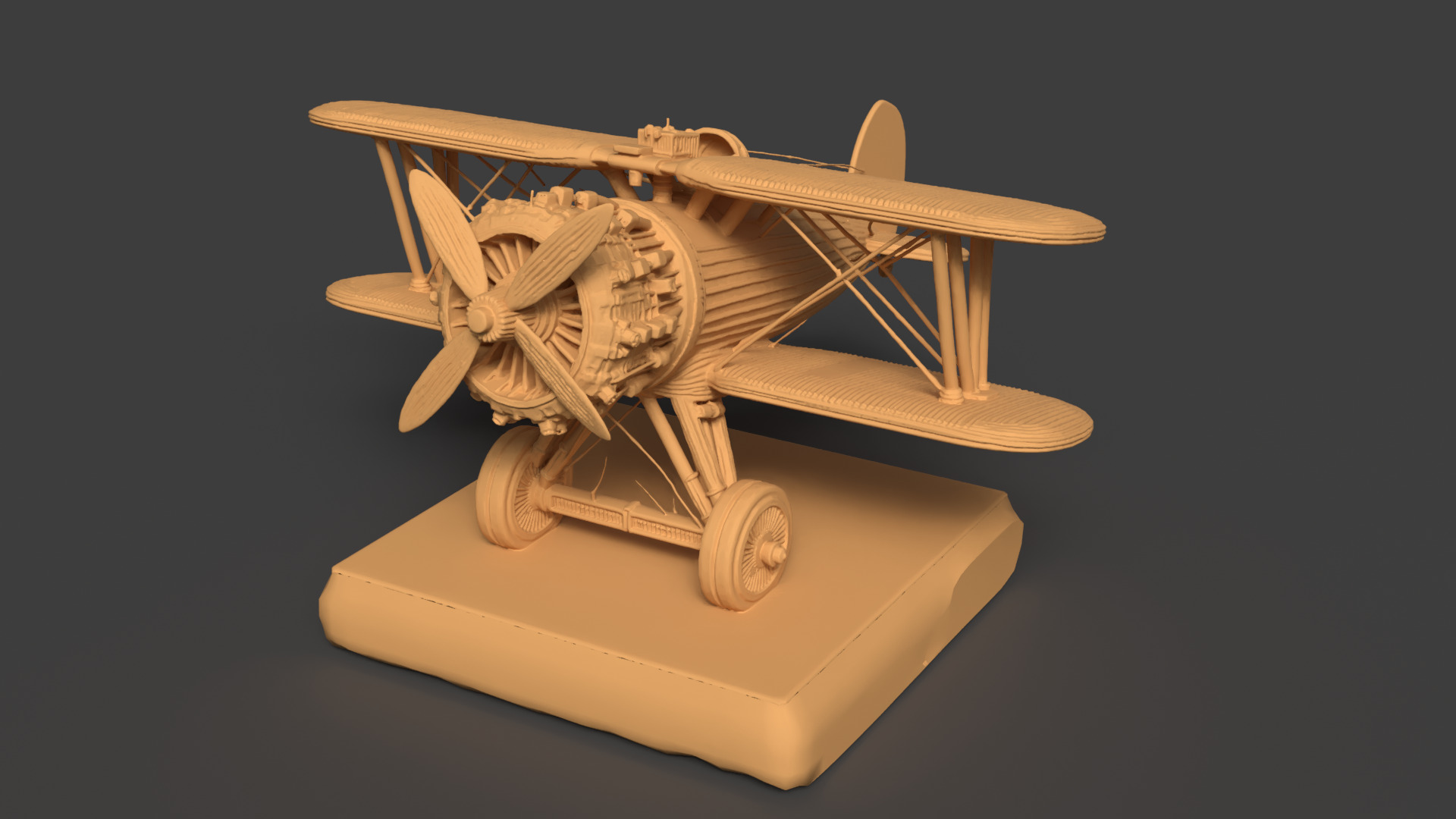  Chinese wooden airplane figure    Low-poly 3D model_3