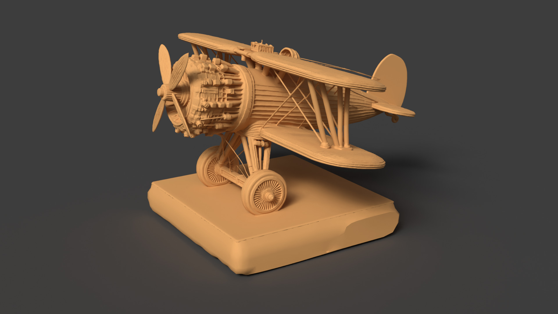  Chinese wooden airplane figure    Low-poly 3D model_2