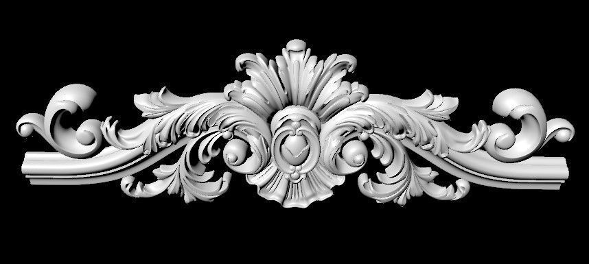Central decor ornament for furniture 3D model_3