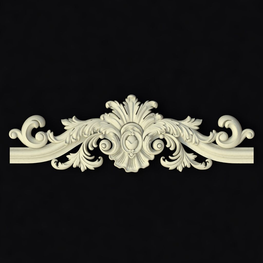 Central decor ornament for furniture 3D model_1