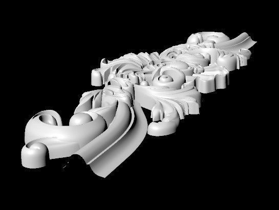 Central decor ornament for furniture 3D model_4