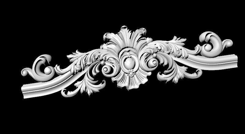 Central decor ornament for furniture 3D model_2