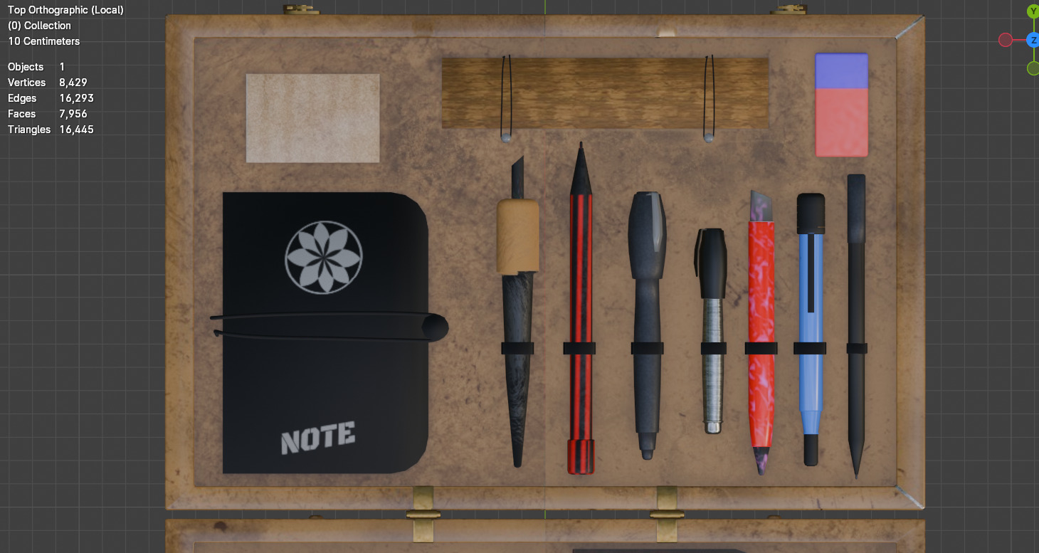 Artists Briefcase - Low Poly Stylized Props Low-poly 3D model_4