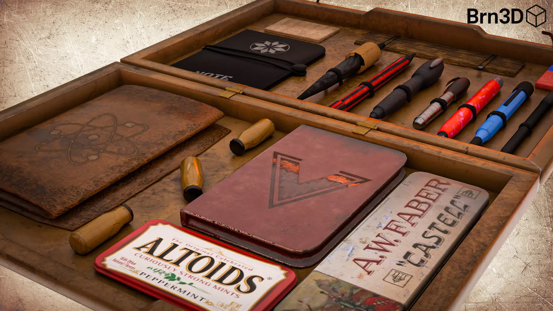 Artists Briefcase - Low Poly Stylized Props Low-poly 3D model_0