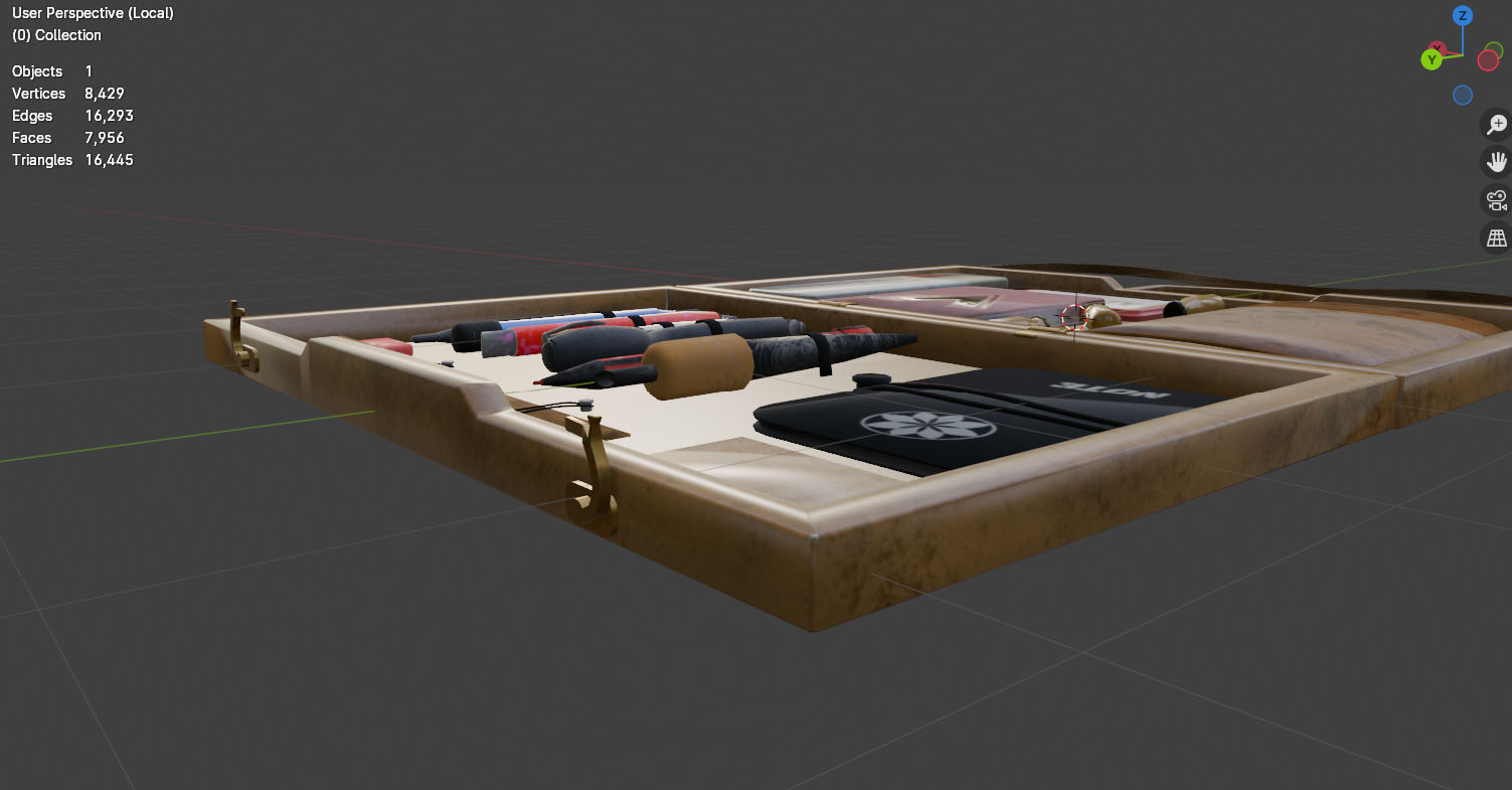 Artists Briefcase - Low Poly Stylized Props Low-poly 3D model_5